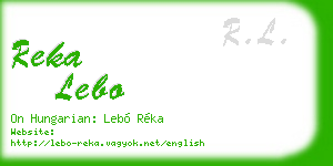 reka lebo business card