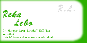 reka lebo business card